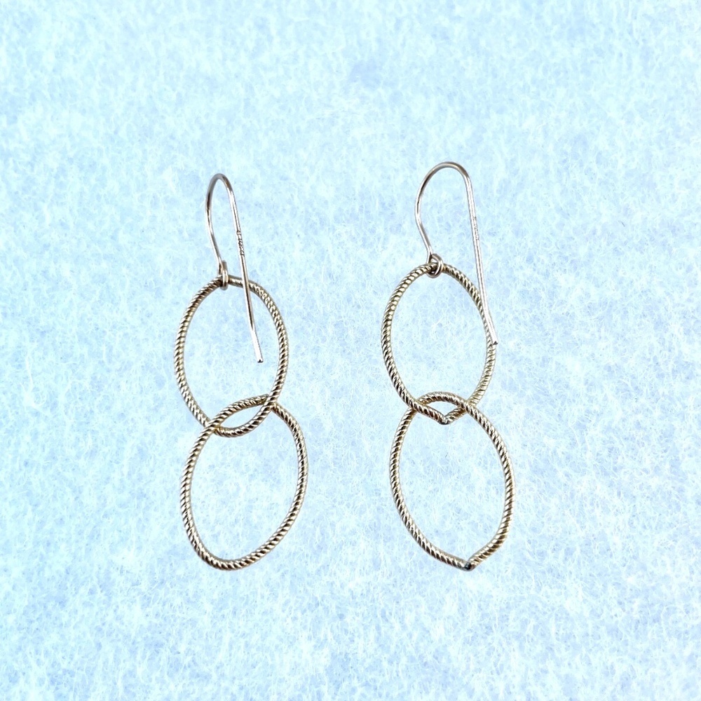 Gold Fill Oval Drop Earrings - Picture 8 of 12